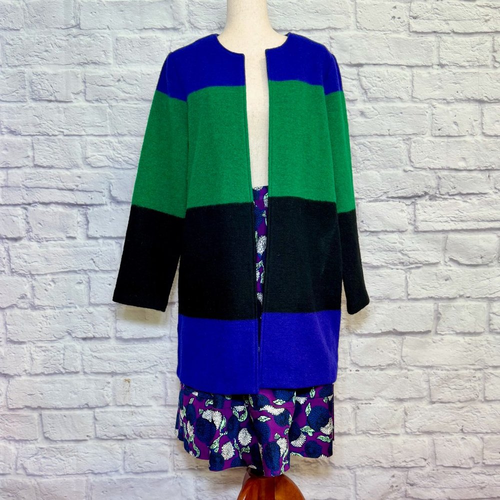 Max Studio Block Print Knee-Length Coat - image 4